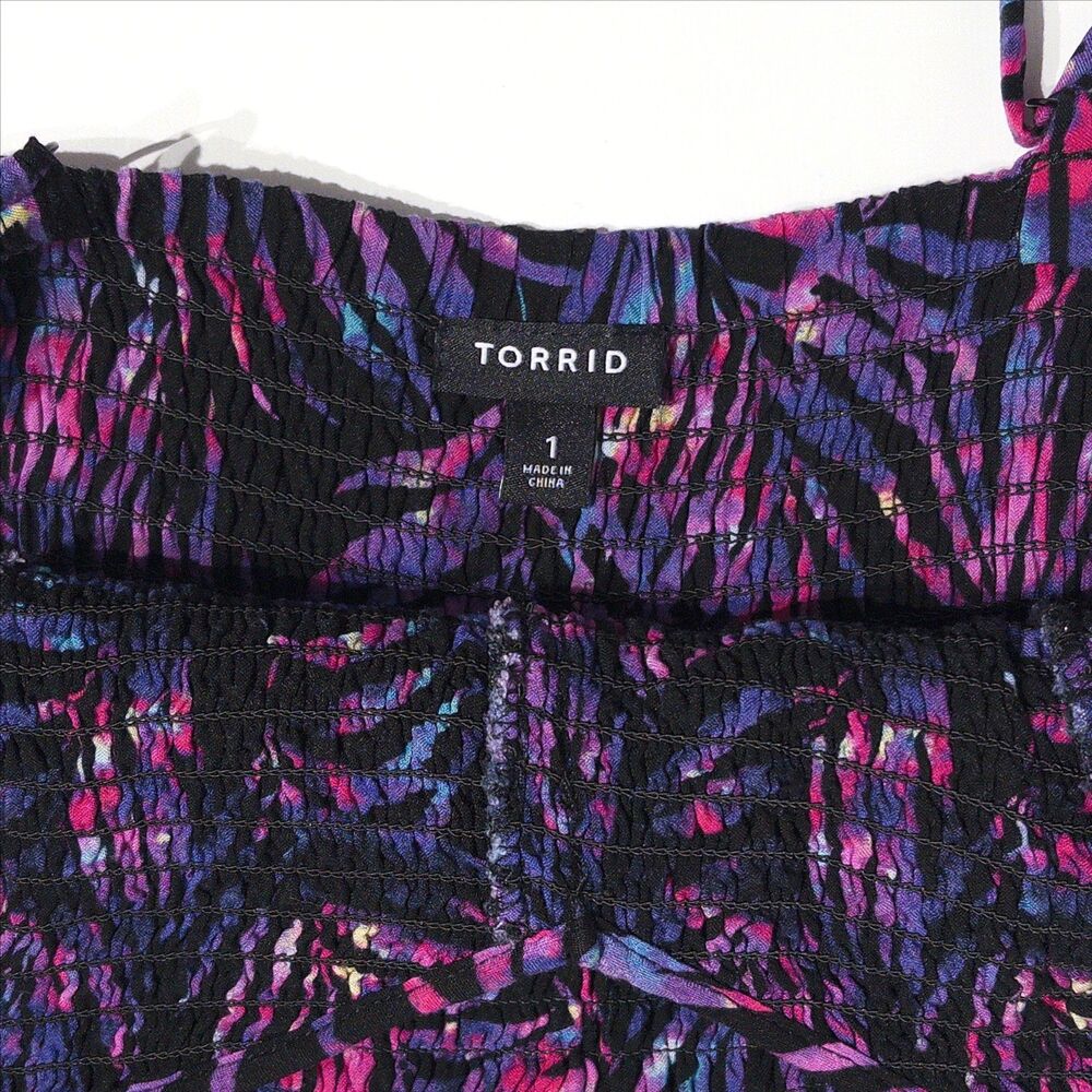 Torrid Purple Pink Floral Tropical Hawaiian Dress Women Size XL (Torrid Size 1) - Picture 4 of 8